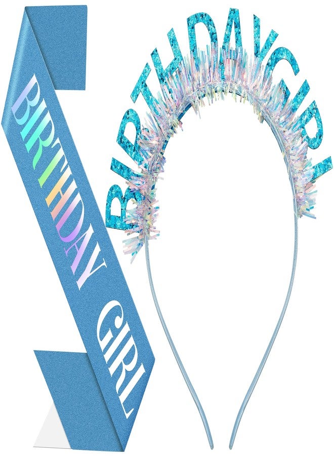 Papoopy Birthday Headband with Sash for Women, Birthday Crwon Tiara for Decorations - Image 1